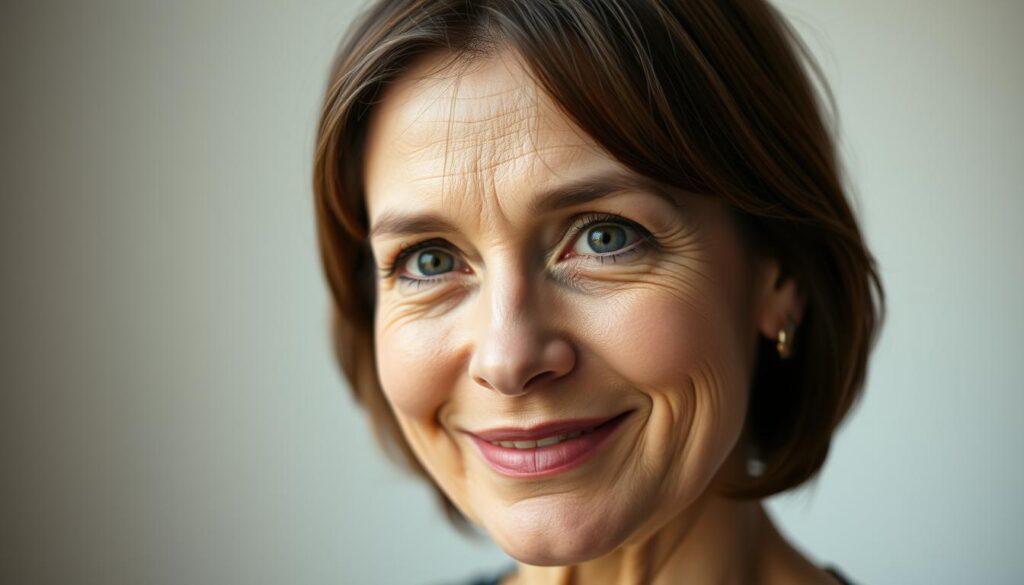 A close-up portrait of Loredana Wollny, a prominent German media personality, against a softly blurred background. Her face is illuminated by natural, diffuse lighting, revealing her distinct features and warm, friendly expression. The image conveys a sense of intimacy and personal insight into her life and character, reflecting the biographical nature of the subject matter. The overall mood is one of understated elegance and thoughtfulness, befitting the serious tone of the article's section on her life and career.