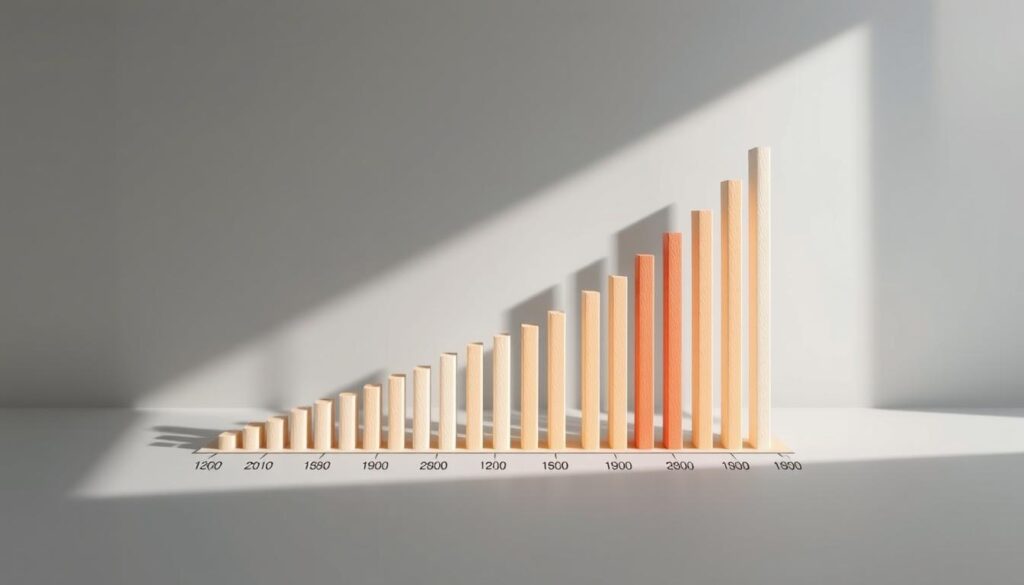 A detailed bar graph depicting the distribution of wealth in Germany, set against a muted, minimalist background. The bars are precisely rendered, conveying the nuanced gradients of Germany's wealth disparity, from the narrow peak of the wealthiest to the broad base of those with limited means. The composition is balanced, with a clean, professional aesthetic reminiscent of an infographic. Soft, directional lighting casts subtle shadows, adding depth and dimensionality to the scene. The overall mood is one of objective analysis, inviting the viewer to contemplate the complex realities of economic inequality in modern Germany.