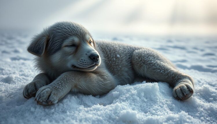 Eiszeit Hundewelpe