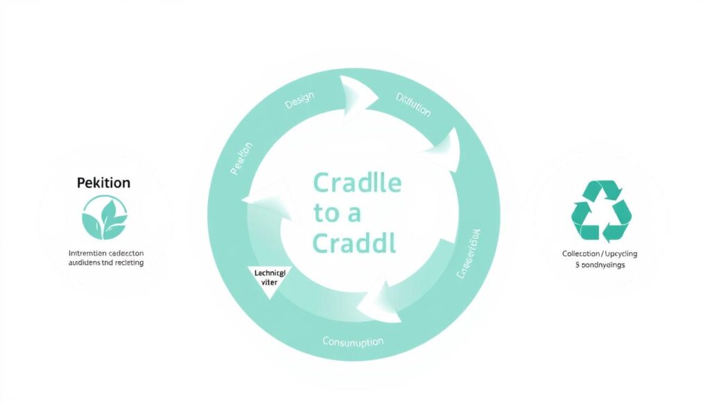 Kreislaufwirtschaft: Visualisierung des Cradle-to-Cradle-Prinzips als Beispiel für Konsistenz in der Nachhaltigkeit Kreislaufwirtschaft: Visualisierung des Cradle-to-Cradle-Prinzips als Beispiel für Konsistenz in der Nachhaltigkeit