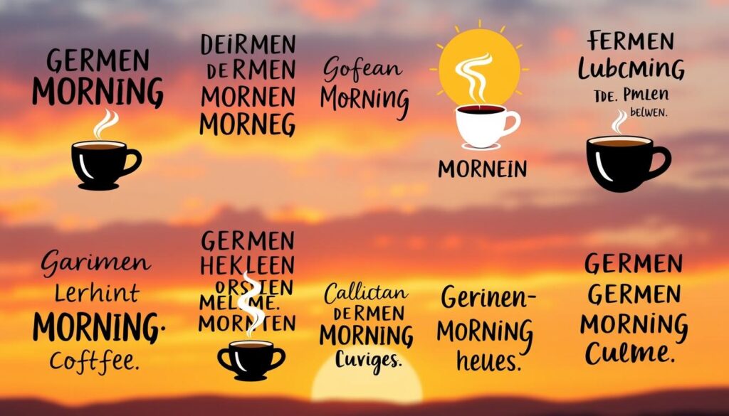 Lustige Guten Morgen Sprüche mit Kaffeetasse