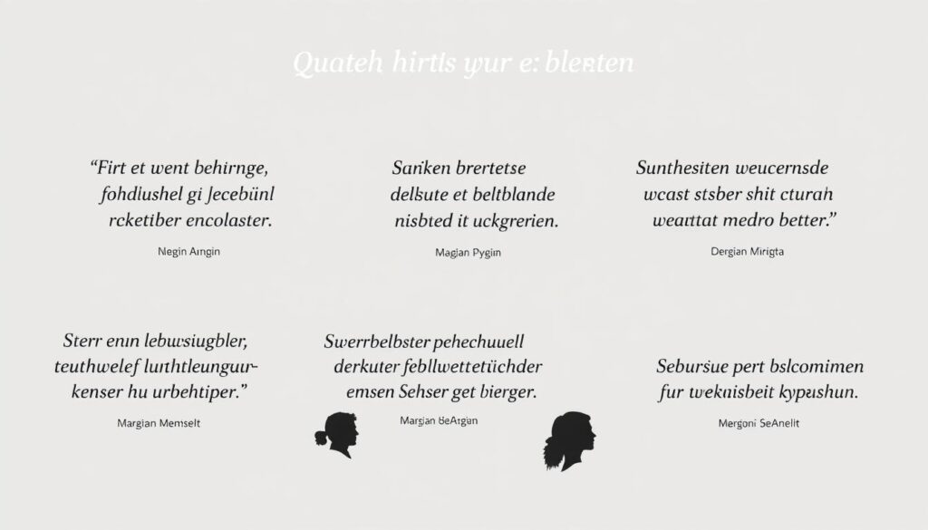 Lustige Zitate von Prominenten mit Porträt-Elementen