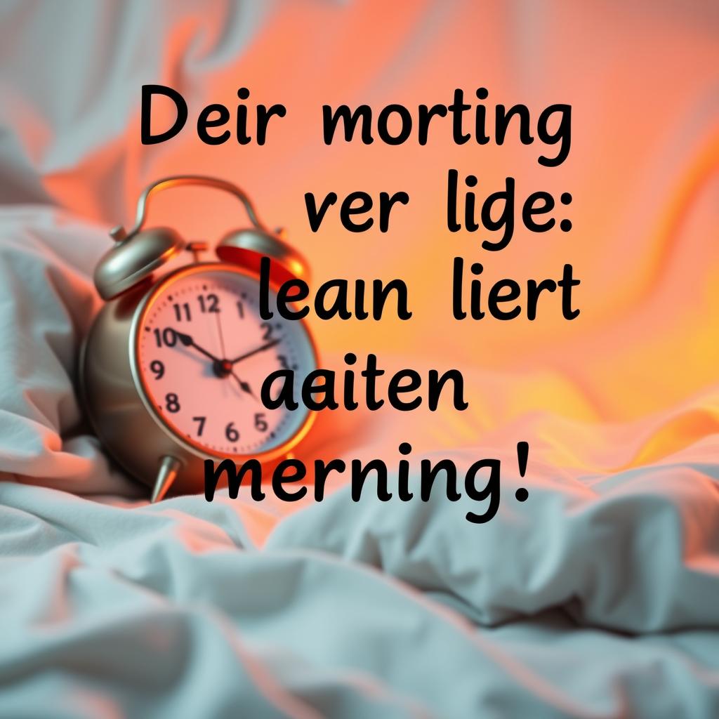 Lustiger Morgenspruch mit Wecker-Motiv