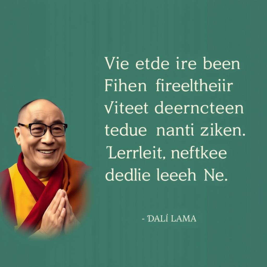 Lustiges Zitat vom Dalai Lama mit Porträt