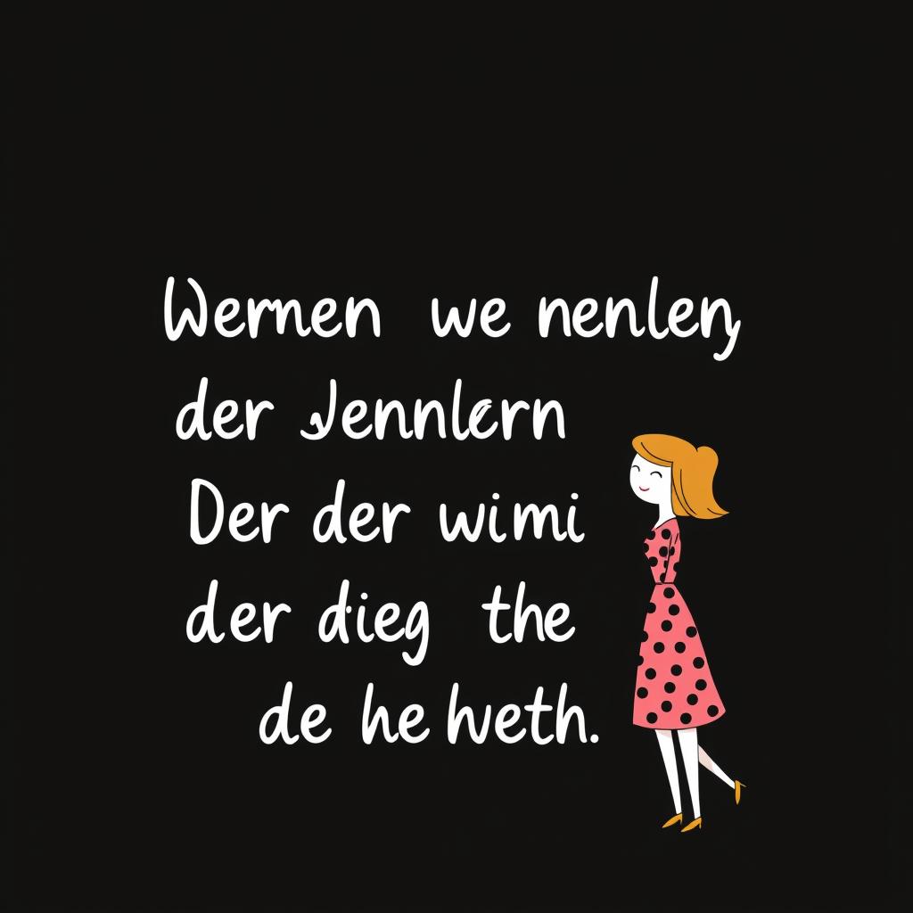 Witziger Spruch über Frauen mit humorvoller Illustration