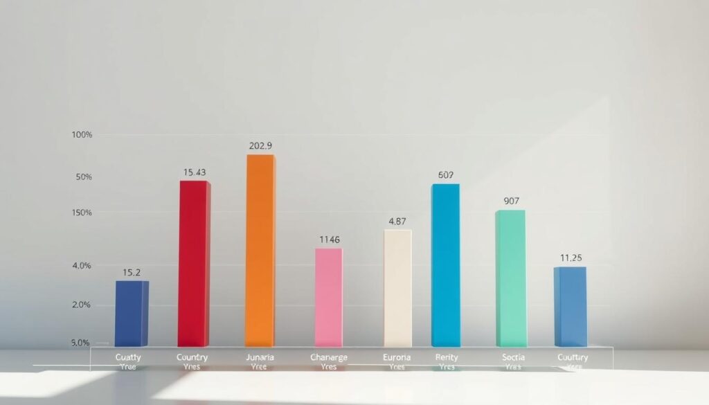 A comparative bar chart depicting social expenditure across major European economies, rendered in a clean, minimalist style. The foreground showcases the bars, with each country's data represented by a distinct color and height. The midground provides a subtle grid overlay, guiding the viewer's eye. The background features a muted, monochromatic gradient, creating a sense of depth and focus. Bright, natural lighting casts soft shadows, emphasizing the simplicity and clarity of the data visualization. The overall tone is one of analytical precision, allowing the viewer to easily compare and contrast the social welfare investments of different nations.