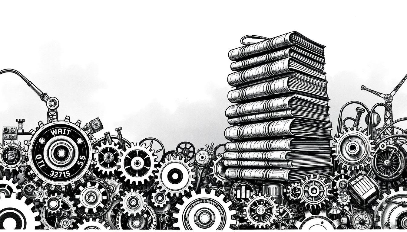 A captivating black and white illustration depicting the intricacies of AI business models and their associated costs. In the foreground, a complex network of gears, cogs, and intricate machinery symbolizes the technical complexities involved. The middle ground showcases a towering stack of financial ledgers and balance sheets, representing the high expenses required to maintain and operate these sophisticated AI systems. In the background, a faint wash of muted color highlights the sense of uncertainty and the need for careful financial planning. The overall composition evokes a sense of depth, precision, and the careful balance required to manage the costs of cutting-edge AI technologies.