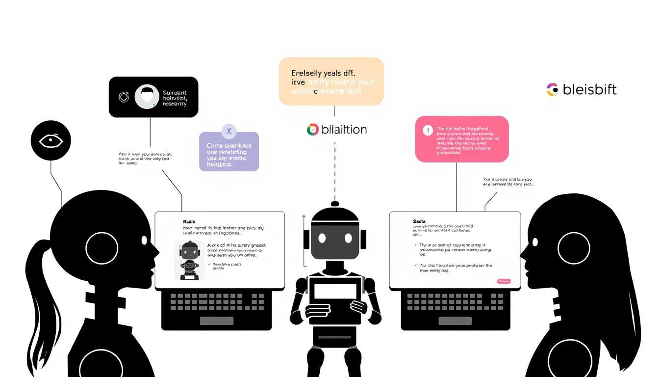 A sleek, minimalist illustration showcasing a thoughtful comparison of prominent AI-powered erotic chatbots. Rendered in a striking black and white palette with carefully placed splashes of color, the image depicts the silhouettes of various chatbot interfaces, each with distinct personalities and capabilities. The layout is clean and balanced, inviting the viewer to explore the nuances of this competitive landscape. Subtle shading and skillful use of negative space create a sense of depth and dimension, while the overall tone is one of sophistication and professionalism – befitting the article's serious examination of this emerging market segment.